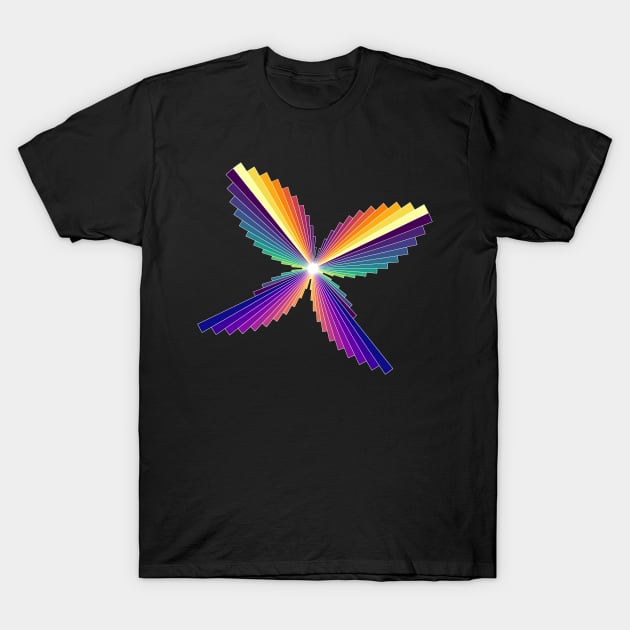 Dusk Butterfly | Flying Wings Bar Charts Black T-Shirt by aRtVerse